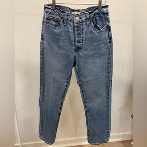 Levi’s Premium Wedgie Straight Jeans Blue Denim Women’s 29x28 Button Fly 90s Y2K